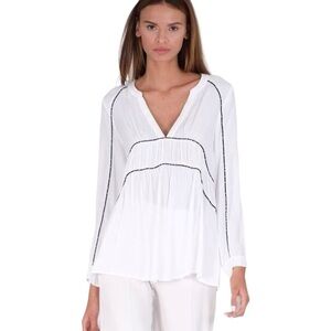 Anthropologie Muche Muchette Brandy Pipped Blouse One Size NEW